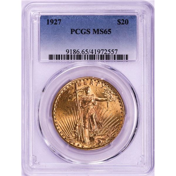 1927 $20 St. Gaudens Double Eagle Gold Coin PCGS MS65