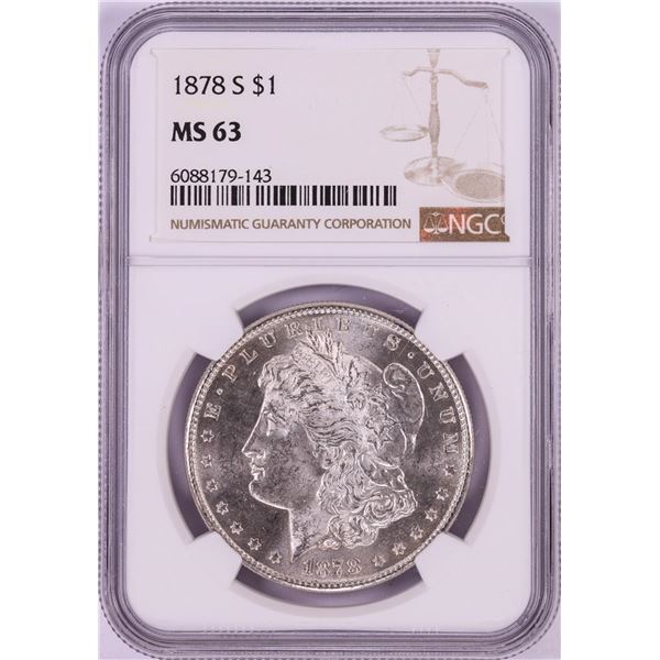 1878-S $1 Morgan Silver Dollar Coin NGC MS63