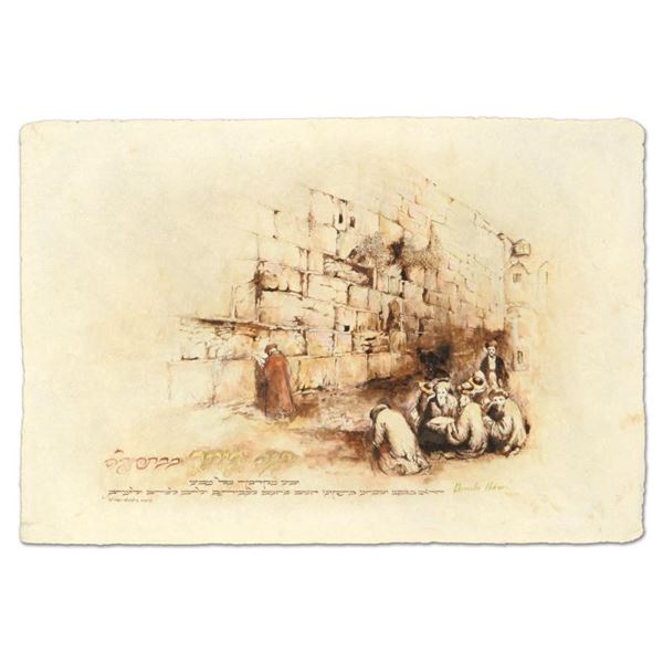 Brachi Horen "Prayer At The Kotel" Print Giclee On Paper