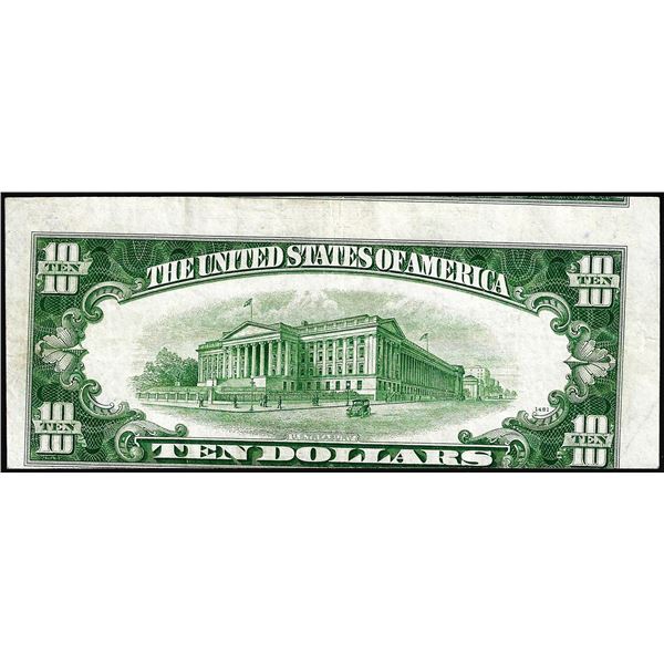 1950A $10 Federal Reserve Misaligned Back Printing Error Note Chicago