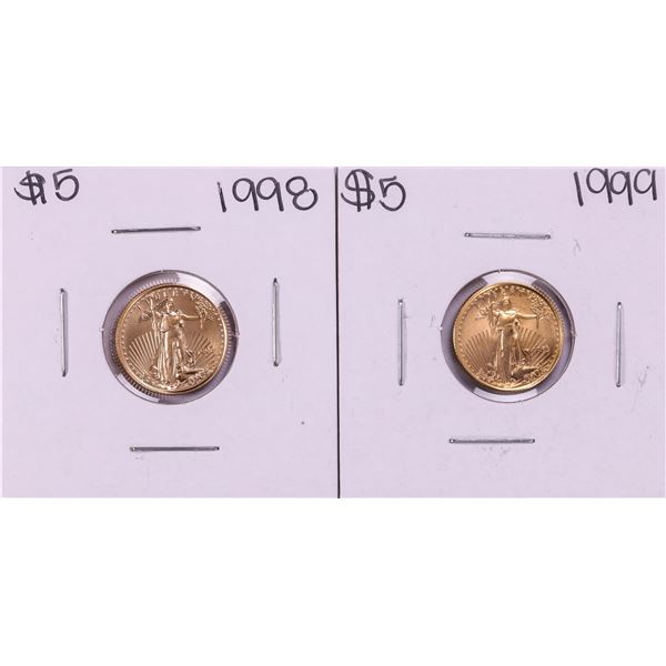 Lot of 1998-1999 $5 American Gold Eagle Coins
