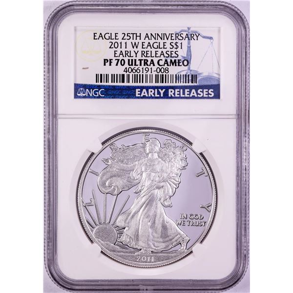 2011-W $1 Proof American Silver Eagle Coin NGC PF70 Ultra Cameo Early Releases
