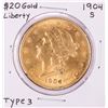 Image 1 : 1904-S $20 Liberty Head Double Eagle Gold Coin