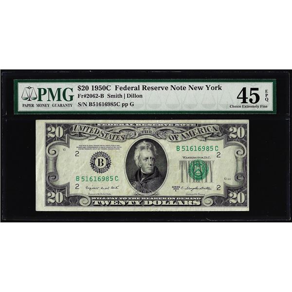1950C $20 Federal Reserve Note New York Fr.2062-B PMG Choice Extremely Fine 45EPQ