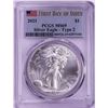 Image 1 : 2021 Type 2 $1 American Silver Eagle Coin PCGS MS69 First Day of Issue