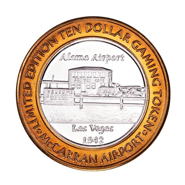 .999 Silver McCarran International Airport $10 Casino Limited Edition Gaming Token