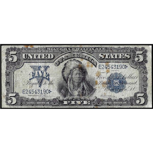 1899 $5 Indian Chief Silver Certificate Note