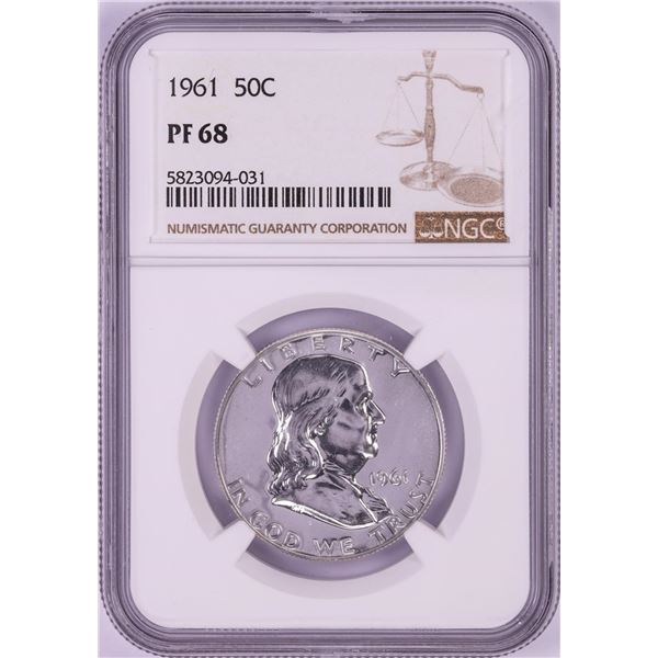 1961 Proof Franklin Half Dollar Coin NGC PF68