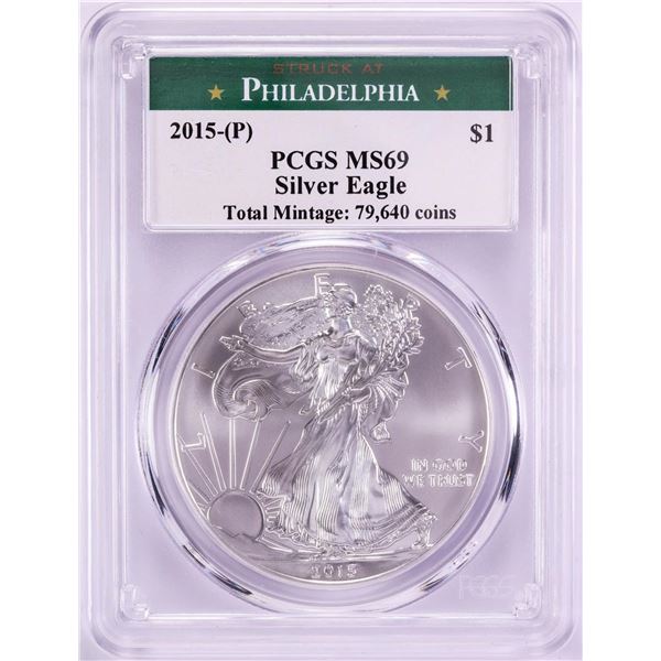 2015-(P) $1 American Silver Eagle Coin PCGS MS69 Struck at Philadelphia