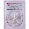 Image 1 : 2021 Type 2 $1 American Silver Eagle Coin PCGS MS69 First Day of Issue