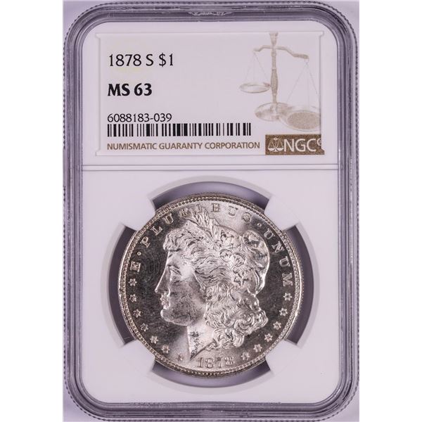 1878-S $1 Morgan Silver Dollar Coin NGC MS63