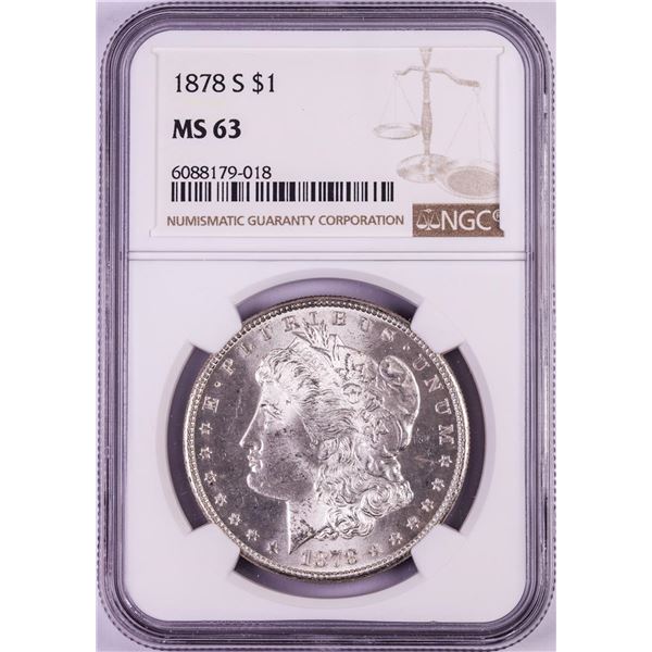 1878-S $1 Morgan Silver Dollar Coin NGC MS63