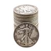 Image 1 : Roll of (20) Assorted Date Walking Liberty Half Dollar Coins Circulated