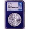 Image 1 : 2021 Type 1 $1 American Silver Eagle Coin NGC MS69 First Day of Issue Blue Core