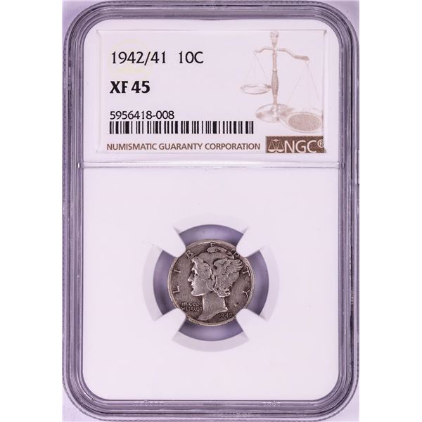 1942/41 Mercury Dime Coin NGC XF45