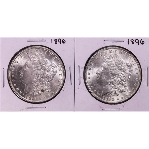 Lot of (2) 1896 $1 Morgan Silver Dollar Coins