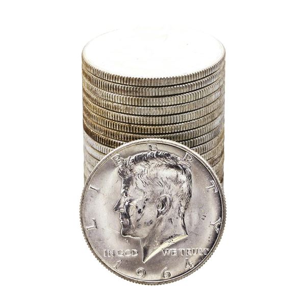 Roll of (20) Brilliant Uncirculated 1964-D Kennedy Half Dollar Coins