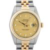 Image 1 : Rolex Mens Two Tone Factory Champagne Diamond Datejust Wristwatch