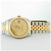 Image 4 : Rolex Mens Two Tone Factory Champagne Diamond Datejust Wristwatch