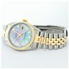 Image 4 : Rolex Men's Two Tone Tahitian MOP Diamond Datejust Wristwatch Oyster Perpetual