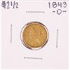 Image 1 : 1843-O $2 1/2 Liberty Head Quarter Eagle Gold Coin