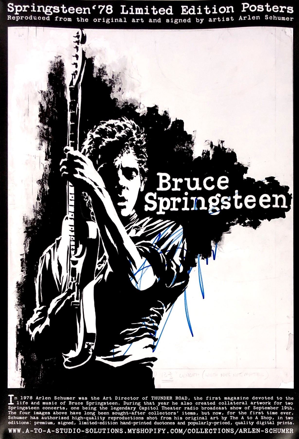 Springsteen Signed Poster Bruce Springsteen Autograph Signed Poster