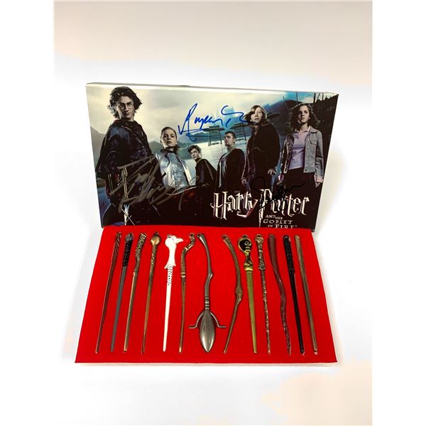 Autograph Signed Harry Potter Mini Toy Wand Set