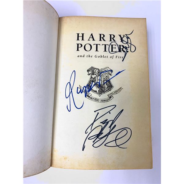 Autograph Signed Harry Potter Goblet Fire Book