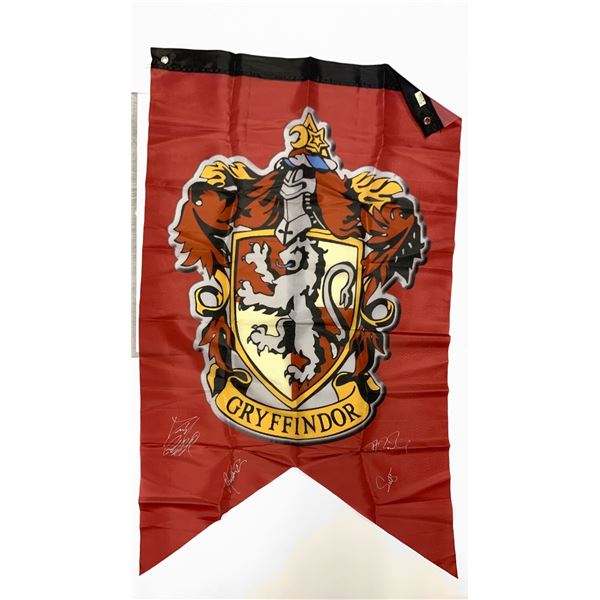 Autograph Signed Harry Potter Gryffindor Flag