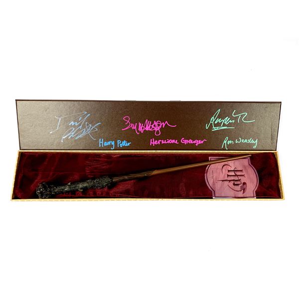 Autograph Signed Harry Potter 3 Main Casts Wand
