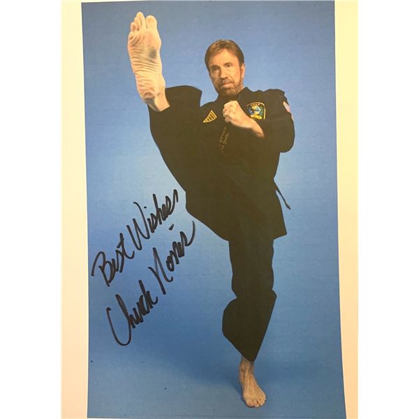 Autograph Signed Chuck Norris Photo