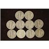 Image 2 : 10-ASSORTED 1940'S SILVER MERCURY DIMES