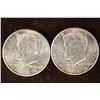 Image 1 : 2-90% SILVER 1964 KENNEDY HALF DOLLARS BU