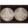 Image 2 : 2-90% SILVER 1964 KENNEDY HALF DOLLARS BU