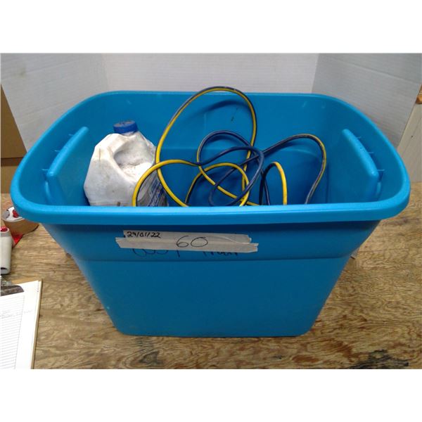 2 Extension Cords, Jug Plumbing Anti-Freeze, 3 Car Jacks