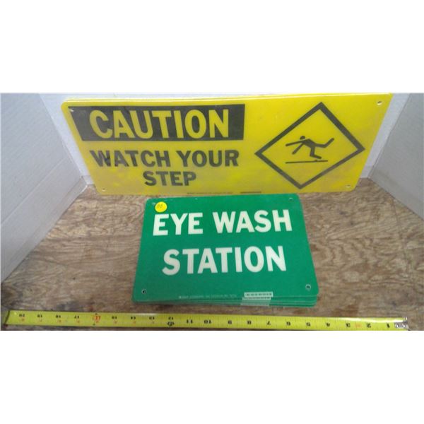 3 - Caution Signs, 5 - Eye Wash Signs