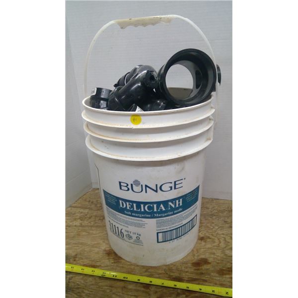 Pail of Assorted Plumbing, Mostly ABS