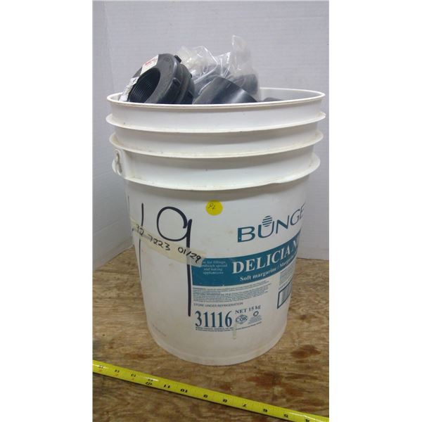 Pail of Assorted Plumbing, Mostly ABS