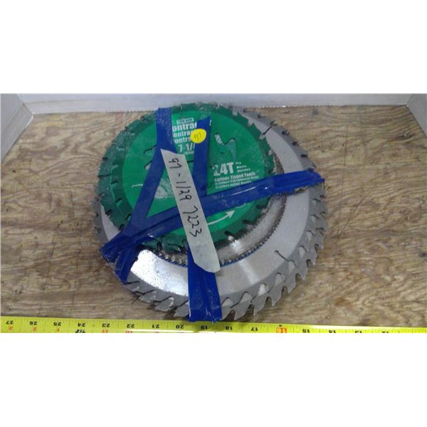 16 - Assorted 10'' & 7 1/4" Saw Blades, Mostly Carbide