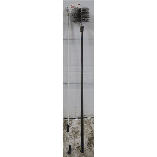 8" wide Pipe Brush w/ 4 x 60" Extensions + long handle Crank