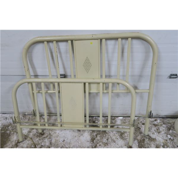 Metal Headboard + Footboard on Wheels - 54" Width - Full/Double