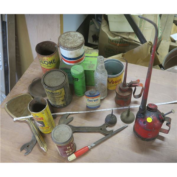 Lot of Vintage Tins, Oilers, Etc.