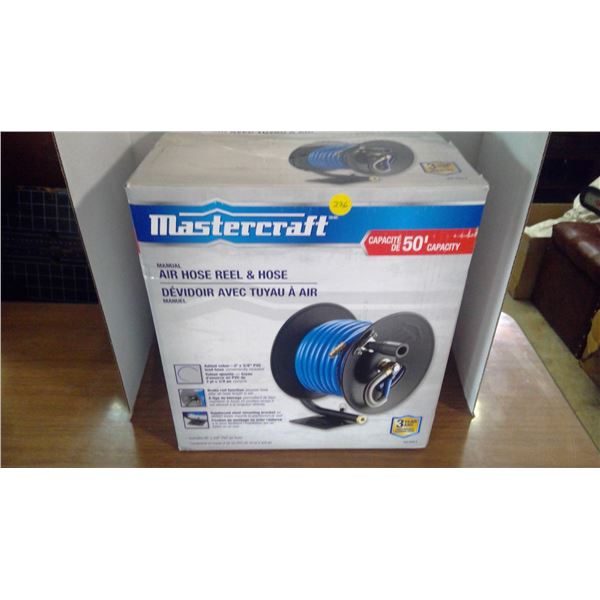 Mastercraft "NEW" 50ft 3/8" air hose + reel