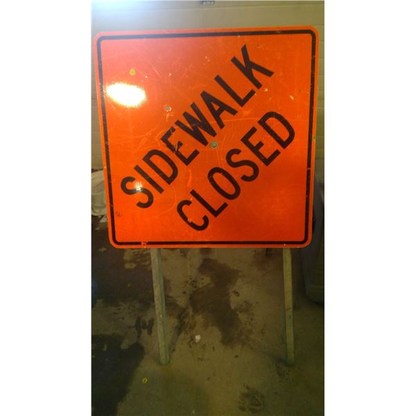 Very large sidewalk closed sign 30x30