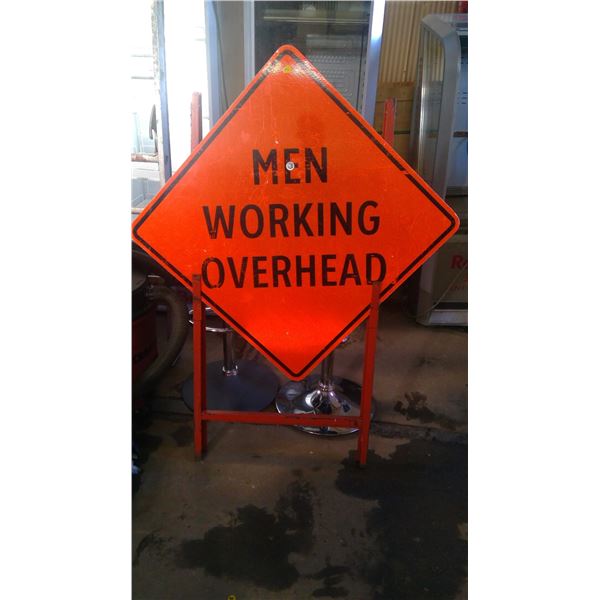 Very large men working overhead sign 30x30