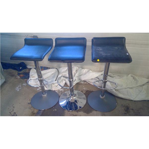 3- Black adjustable bar stools