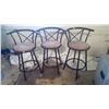 Image 1 : 3 nice brown bar stools ( just cleaned) 24" seat height