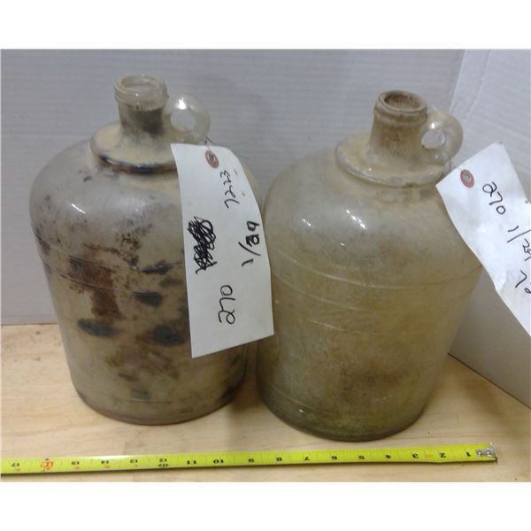 2-vintage glass jugs