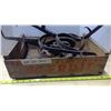 Image 1 : Wooden BC fruit box with old horse shoes