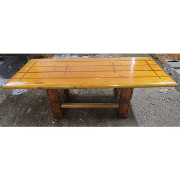 Varnished Wood Coffee Table(4' x 20" x 15.5"H)